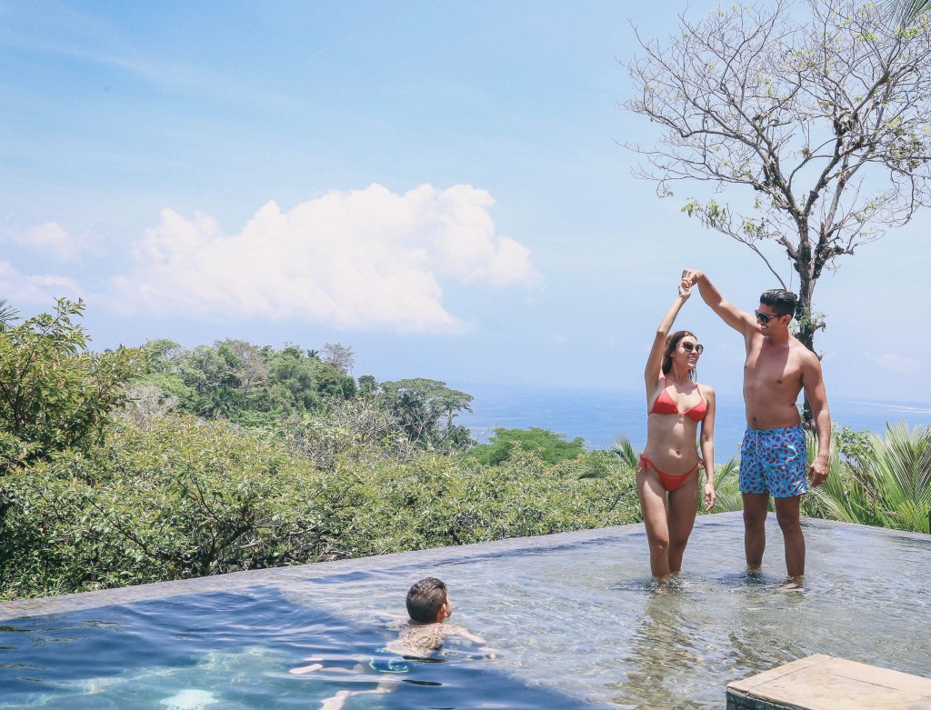 family fun at villa paraiso's infinity pool